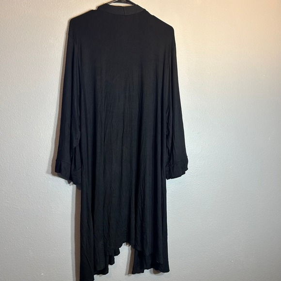 24seven Comfort Apparel Duster Cardigan Open Front Lightweight Black 4X - Picture 2 of 6